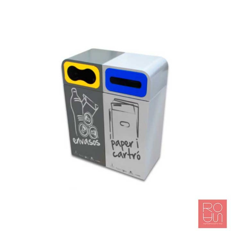 Paperera de reciclatge exterior Brussel·les versió estàndard 120 L